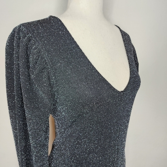 PAIGE Samina Black Metallic Bodysuit Size Medium - Picture 5 of 13